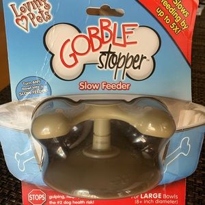 Gobble Stopper, size Large. Dog bowl slow feeder.